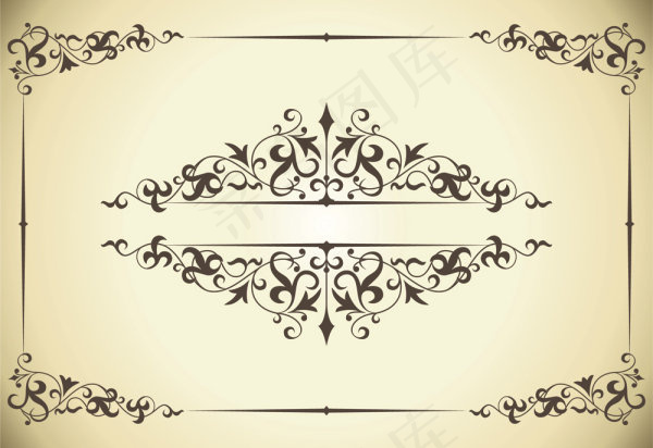 04——美丽的花边图案矢量素材