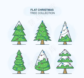 矢量卡通圣诞树