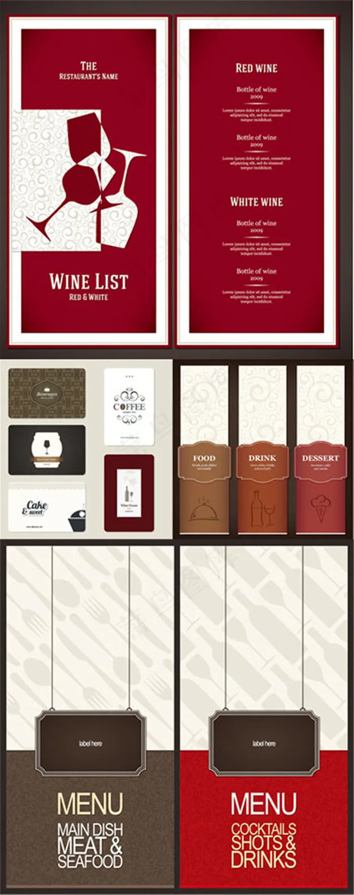 精美菜单卡片设计矢量素材ai矢量模版下载