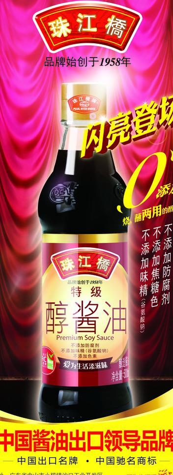 珠江桥易拉宝醇酱油图片(2268X5669(DPI:72))psd模版下载