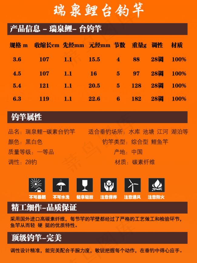 淘宝渔具参数图