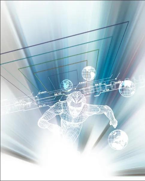 科技线条 人物剪影psd模版下载