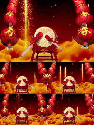 大气云中击鼓视频素材