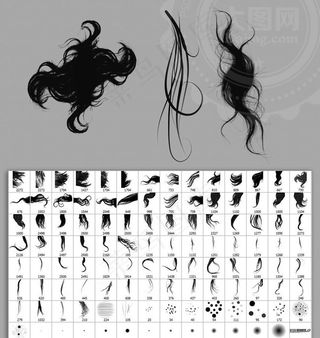 110款逼真的女性头发效果笔刷