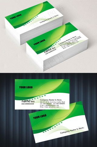 绿色无碳环保学校教育名片PSD下载