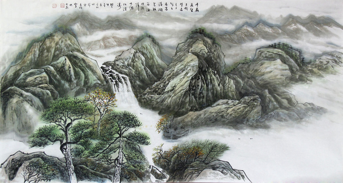 终归大海作波涛-荣文雄山水画