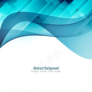 抽象蓝色波浪形几何背景