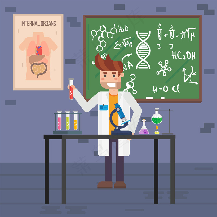 做医学实验的科学家eps,ai矢量模版下载