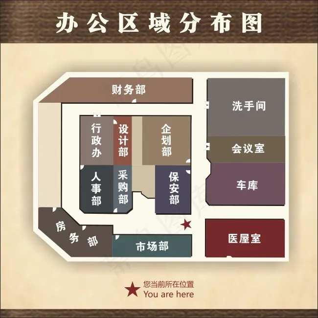 办公区域分布图cdr矢量模版下载