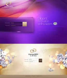 长宁钻石珠宝网站登录界面PS
