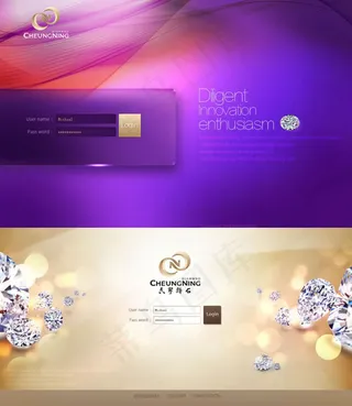 长宁钻石珠宝网站登录界面PS