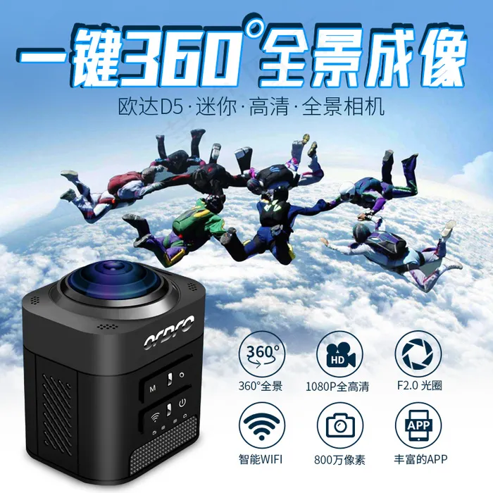 360全景相机主图直通车psd模版下载