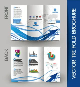 动感箭头三折页设计