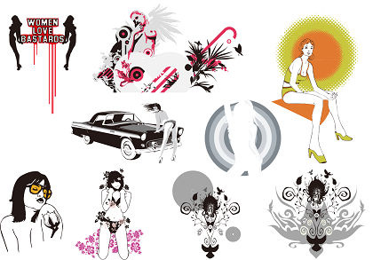 9个女孩矢量方向