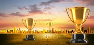 金色奖杯PSD素材