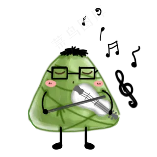夏季端午节绿色粽子演奏小提琴手夏季端午节绿色粽子演奏小提琴手,免抠元素