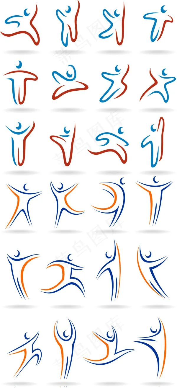 动态小人标志矢量eps,ai矢量模版下载