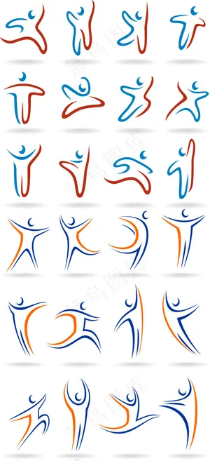 动态小人标志矢量