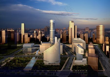 大型城市CBD商务区2PSD分层