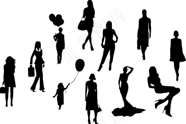 妩媚女人剪影