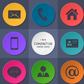 圆形联系方式图标矢量素材图片