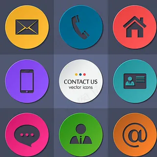 圆形联系方式图标矢量素材图片