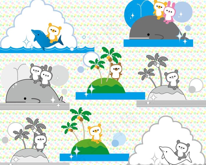 夏日风情图片psd模版下载