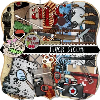 放大镜与便签纸等物品欧美剪贴素材