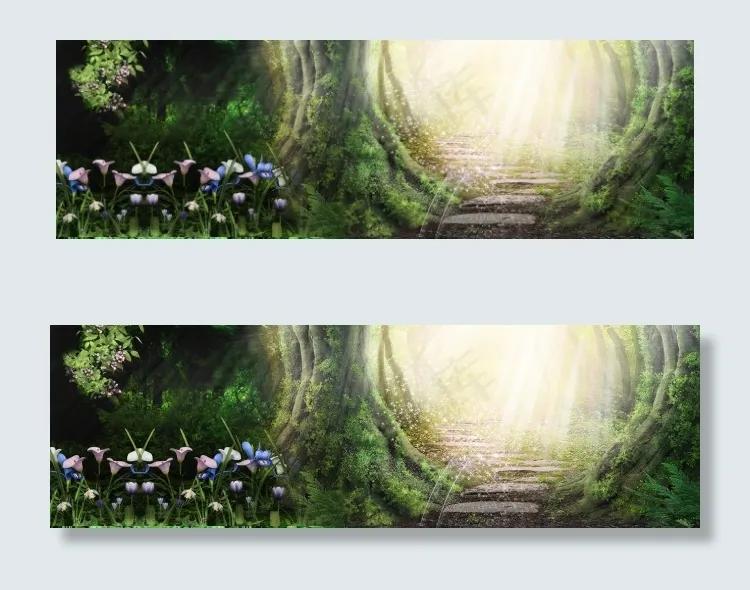 梦幻森林背景(1920X600(DPI:72))psd模版下载