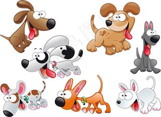 可爱的卡通小狗