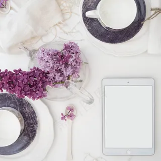 简约小清新文艺风插花静物摆拍背景