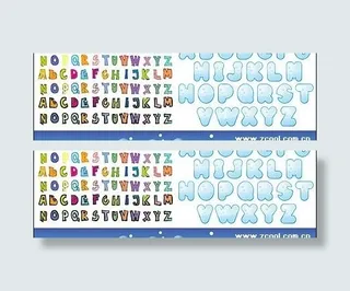 可爱的英文字母矢量素材