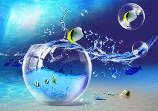 精美蓝色海洋PSD分层图