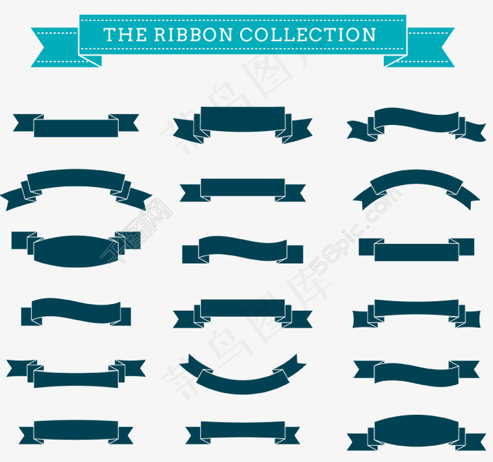 丝带条幅设计矢量素材