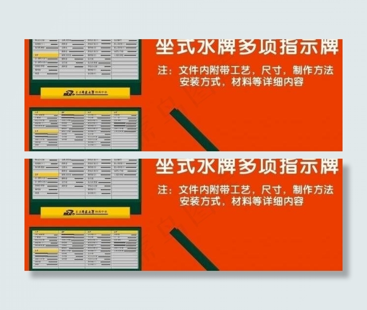 某大学附属中学多项指示牌图片cdr矢量模版下载