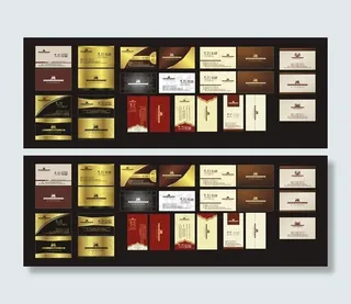 简洁酒店金属名片设计矢量素材