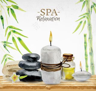 卡通美容清洁spa养生矢量素材