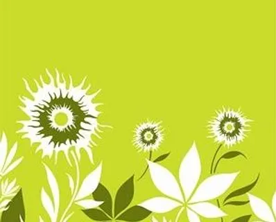 鲜花和树叶矢量素材