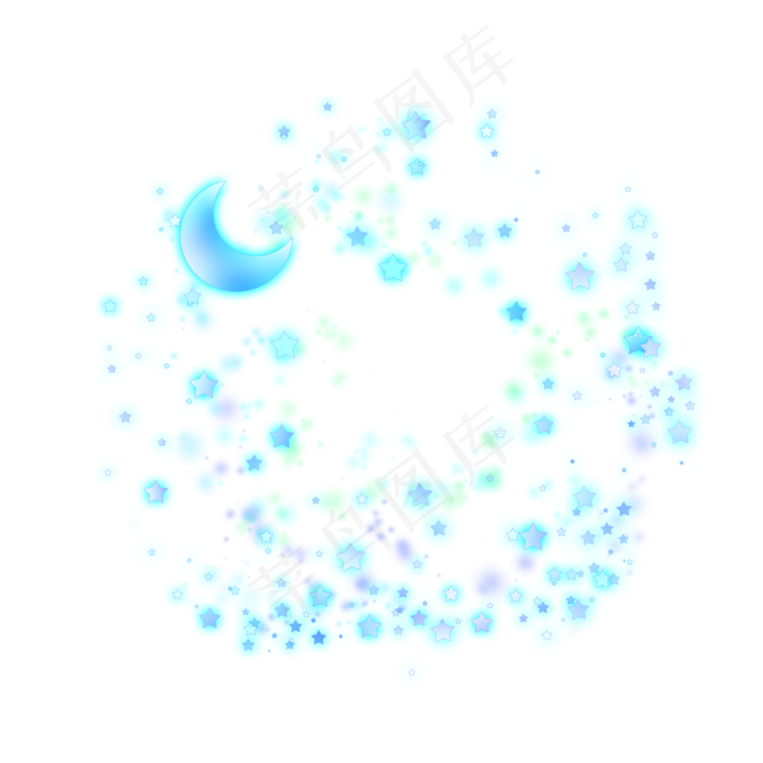 星星月亮发光手绘插画psd星星月亮发光手绘插画psd