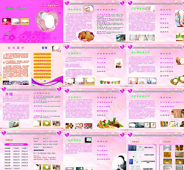 母婴护理中心手册图片(426X291)cdr矢量模版下载