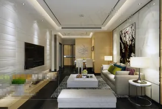 家装别墅客厅效果图模板