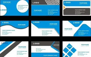 蓝色大气名片卡片设计矢量素材