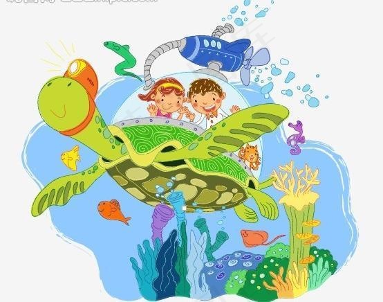 手绘儿童插画图片ai矢量模版下载