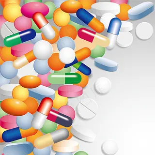 彩色胶囊医疗背景矢量素材图片