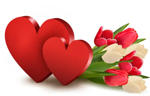 复古风格桃心设计矢量素材