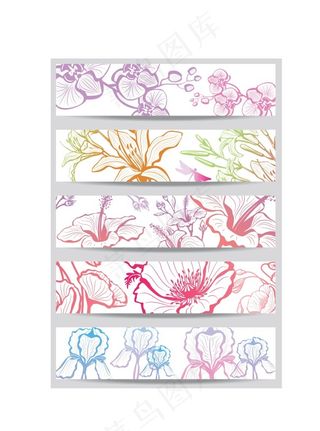 美丽花朵花纹背景矢量图