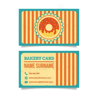 彩色甜甜圈面包店名片