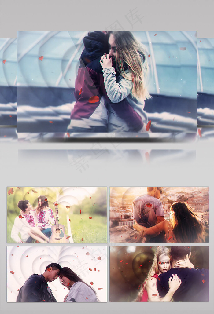 唯美浪漫花瓣婚礼情侣AE模板