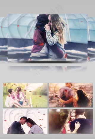 唯美浪漫花瓣婚礼情侣AE模板