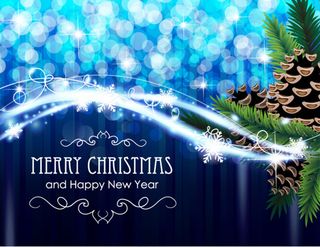 精美松枝松塔圣诞贺卡